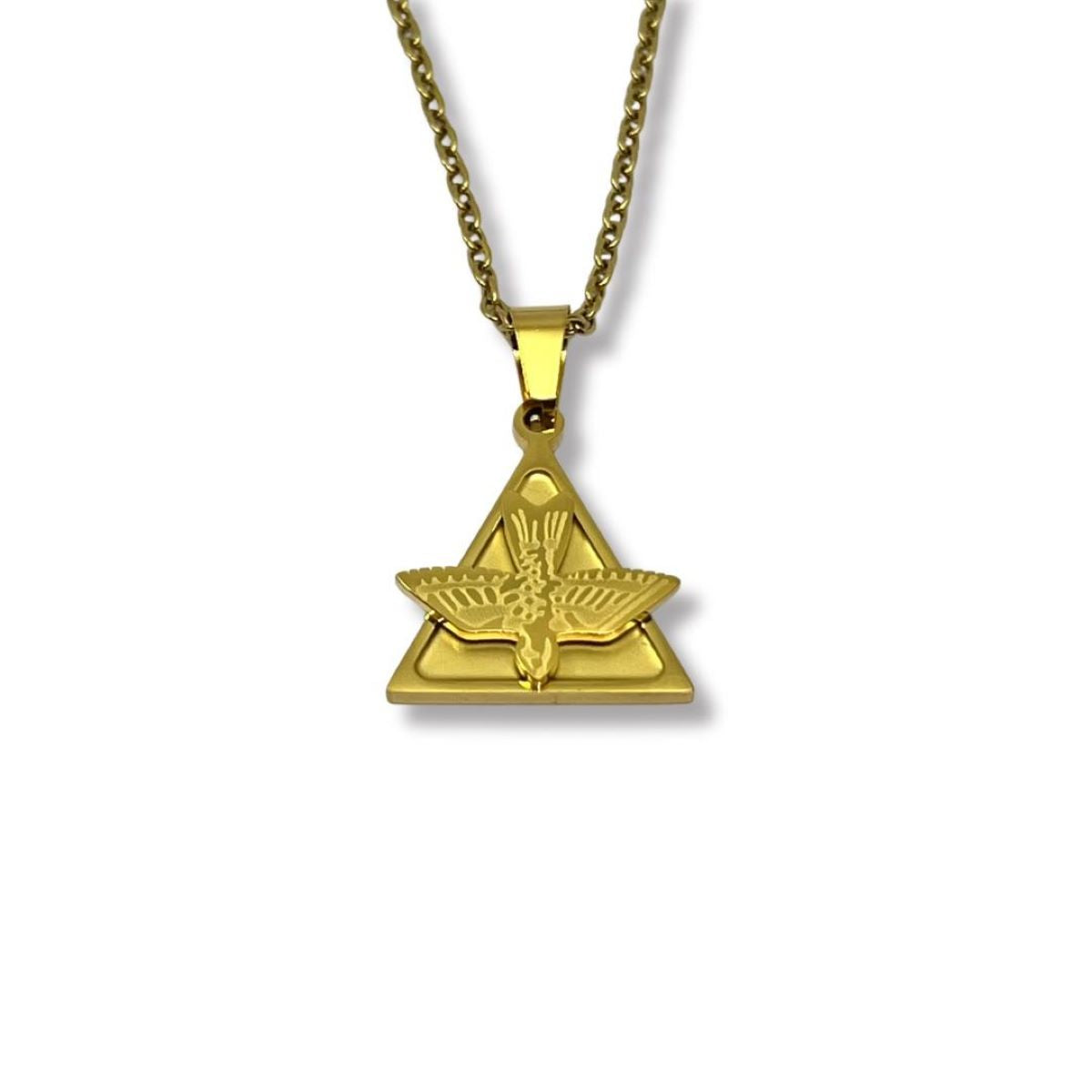 Dije Espíritu Santo y Cadena Dorada - Acero