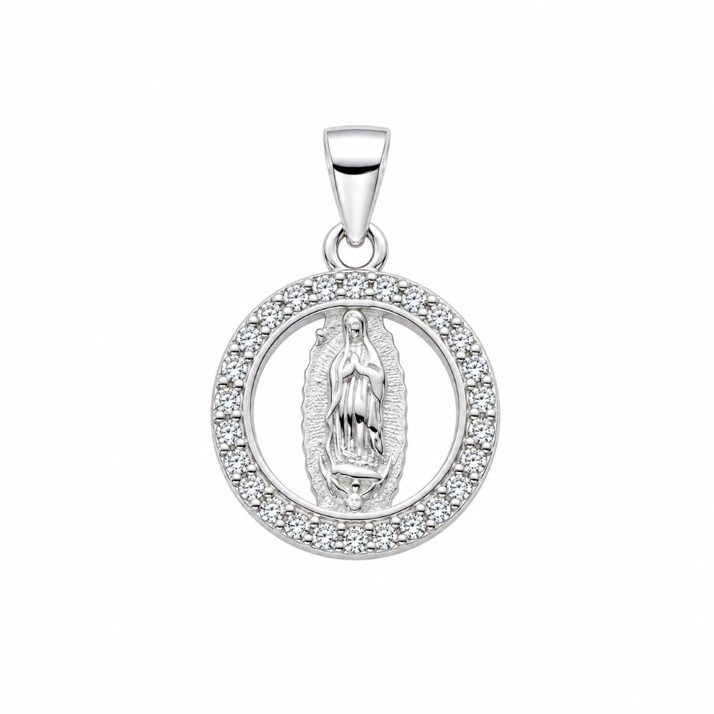 Dije Virgen de Guadalupe Brillos - Plata