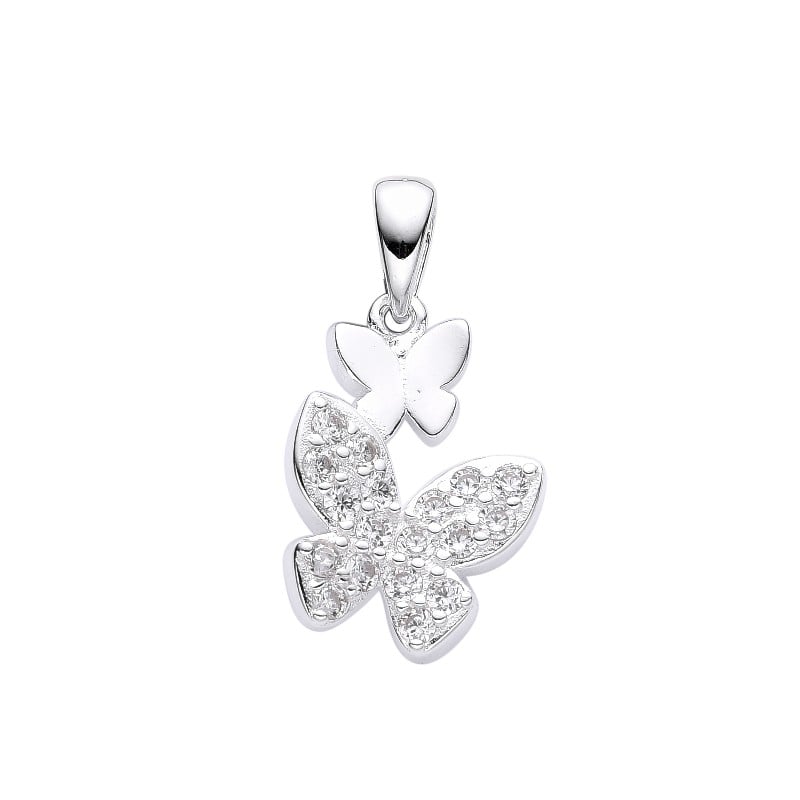Dije Mariposas Brillo - Plata