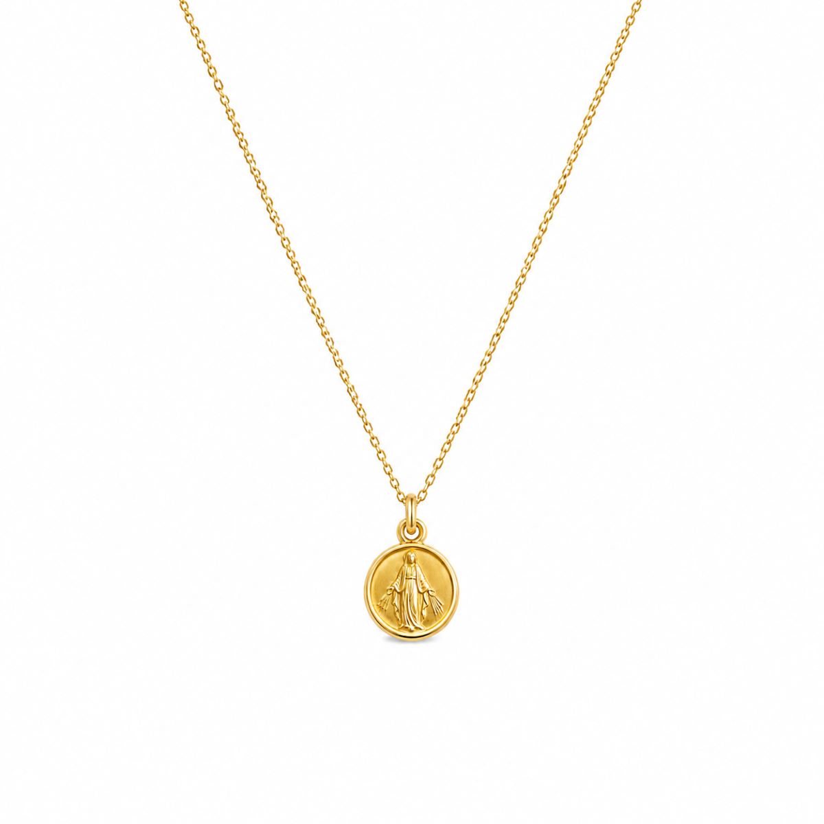 Dije Medalla Milagrosa y Cadena Dorado - Plata