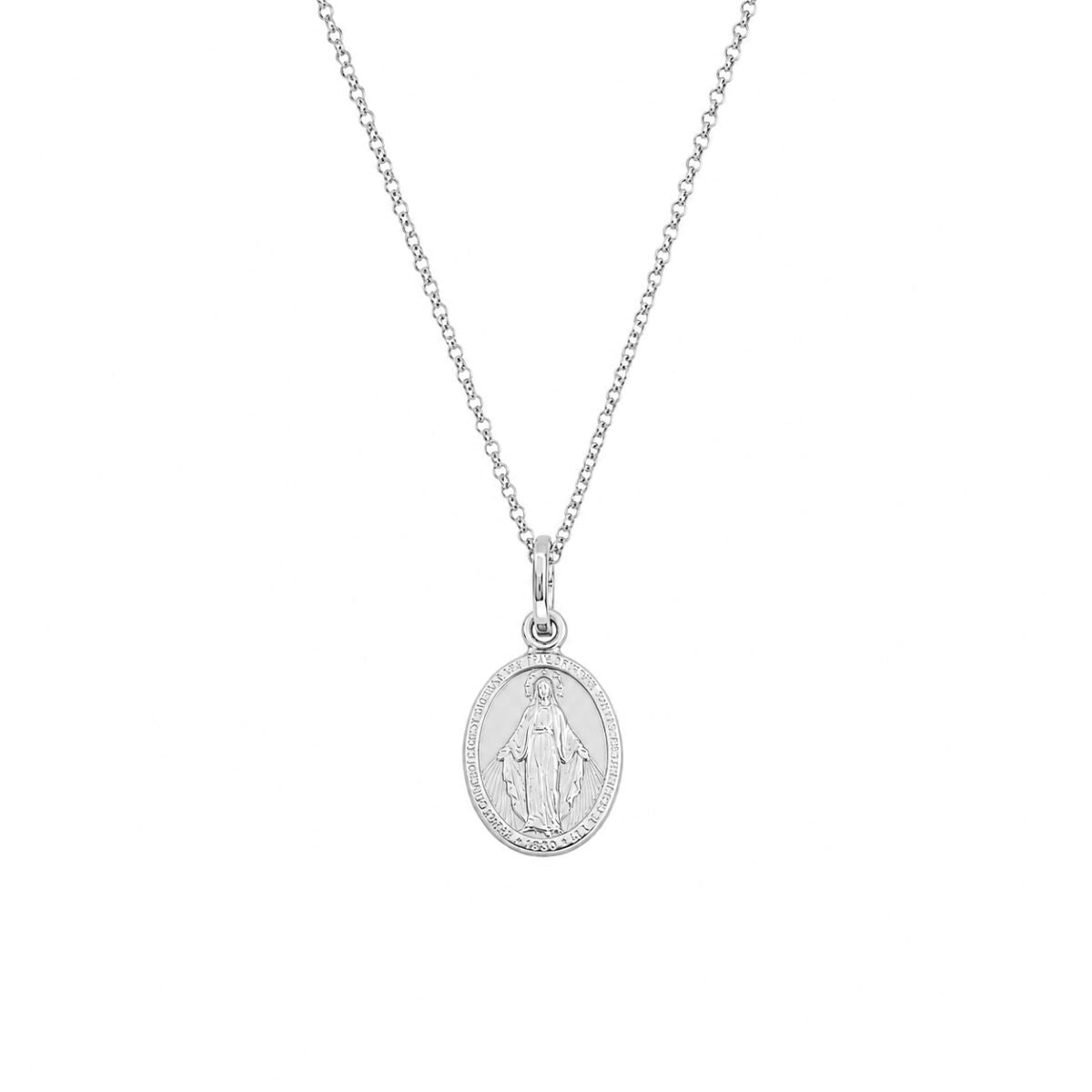 Collar Virgen de la Medalla Milagrosa Chico - Plata