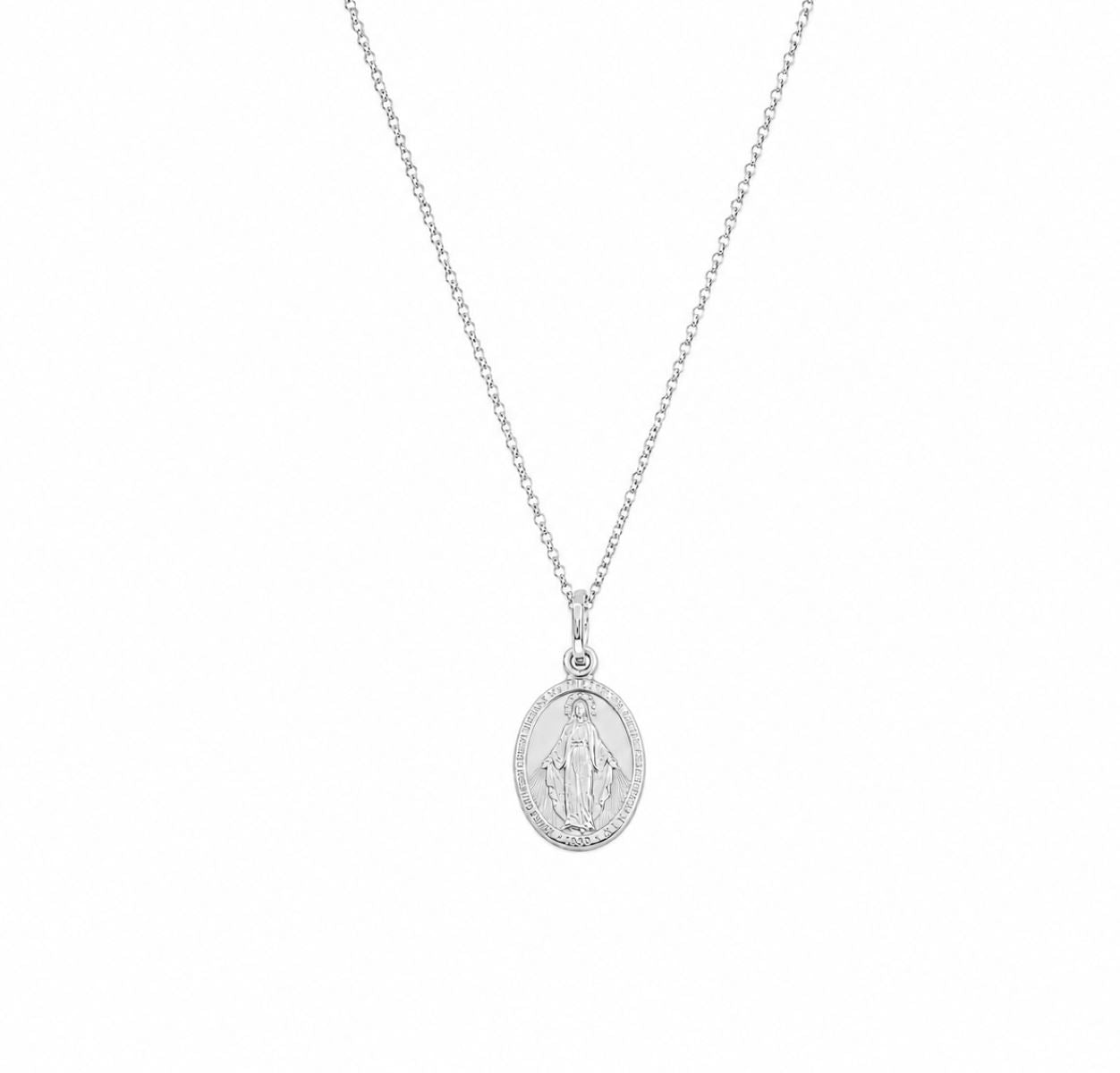 Collar Virgen de la Medalla Milagrosa Chico - Plata