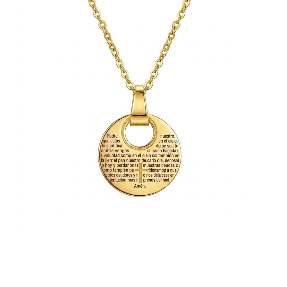 Collar Padre Nuestro Dorado - Acero