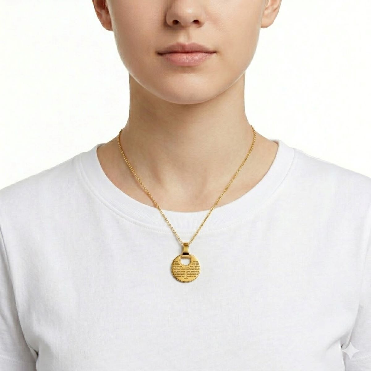 Collar Padre Nuestro Dorado - Acero