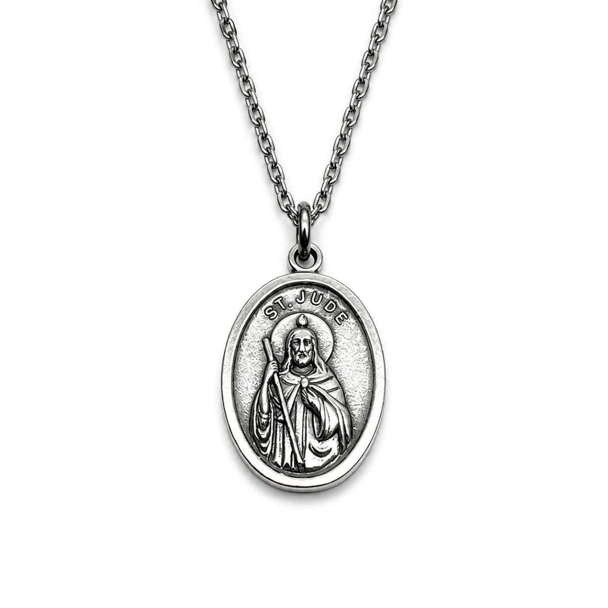 Dije San Judas Tadeo y Cadena - Metal