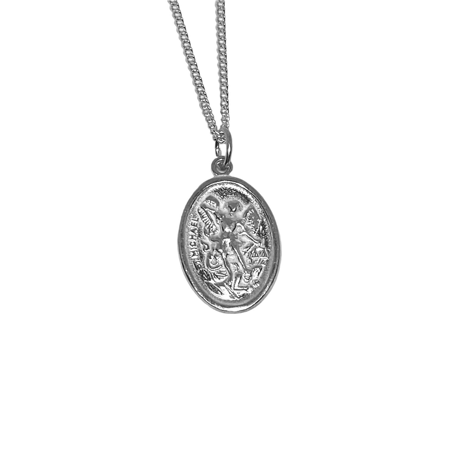 Dije San Miguel Arcangel y Cadena - Plata