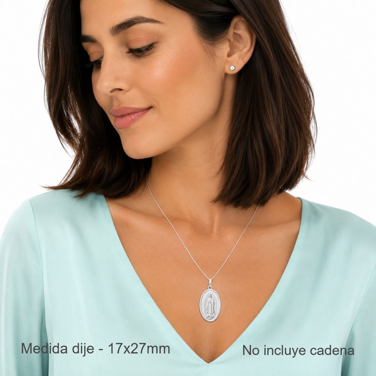Dije Virgen de Guadalupe Oval - Plata