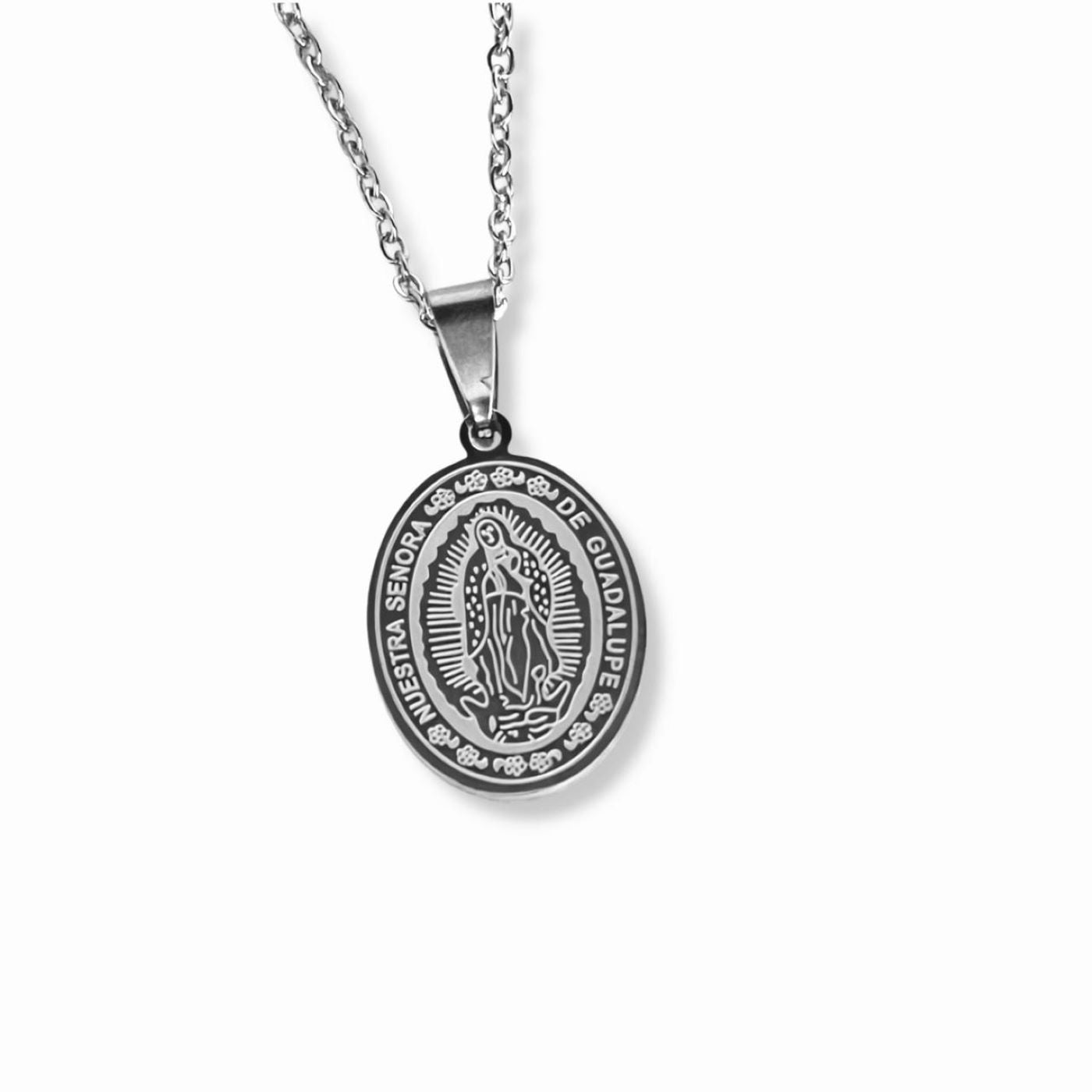 Dije Virgen de Guadalupe y Cadena - Acero