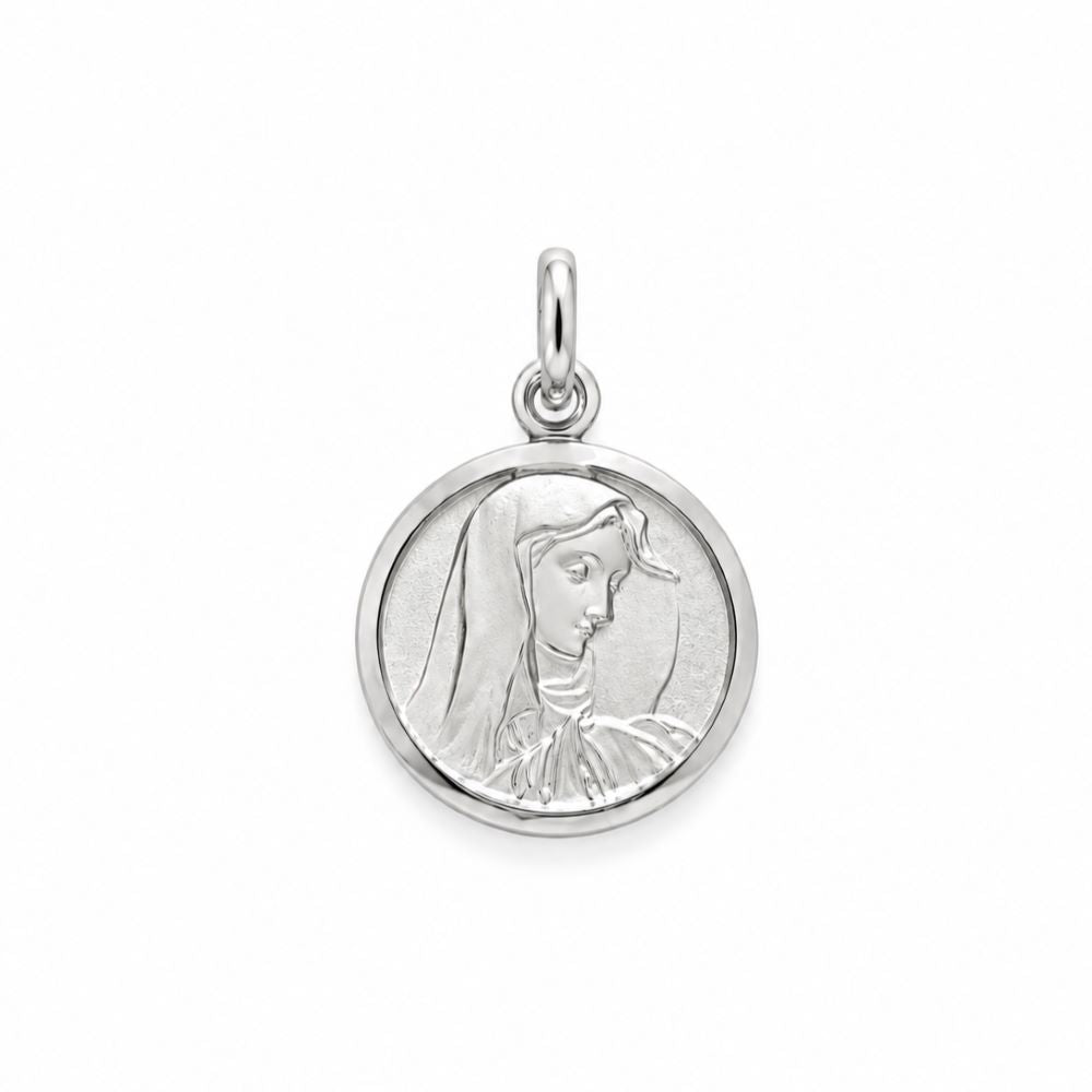 Dije Medalla Virgen La Dolorosa 17mm - Plata