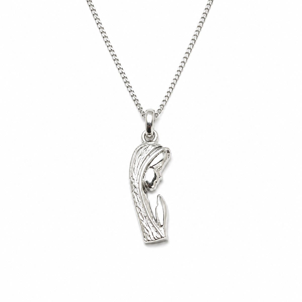 Collar Virgen Rezando - Plata