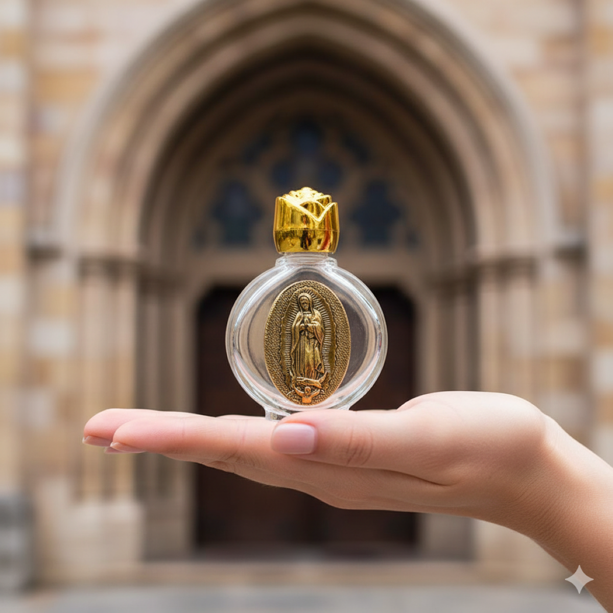 Frasco de Agua Bendita Virgen de Guadalupe - Vidrio