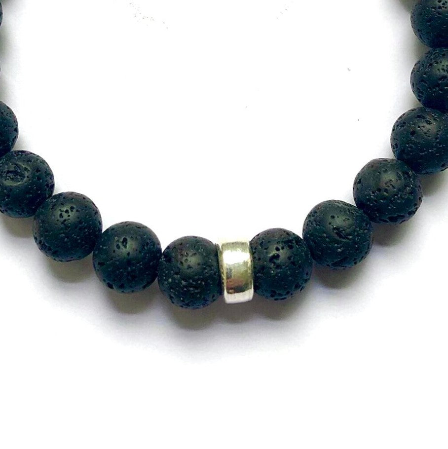 Pulsera Pedro - Piedra Volcánica y Plata