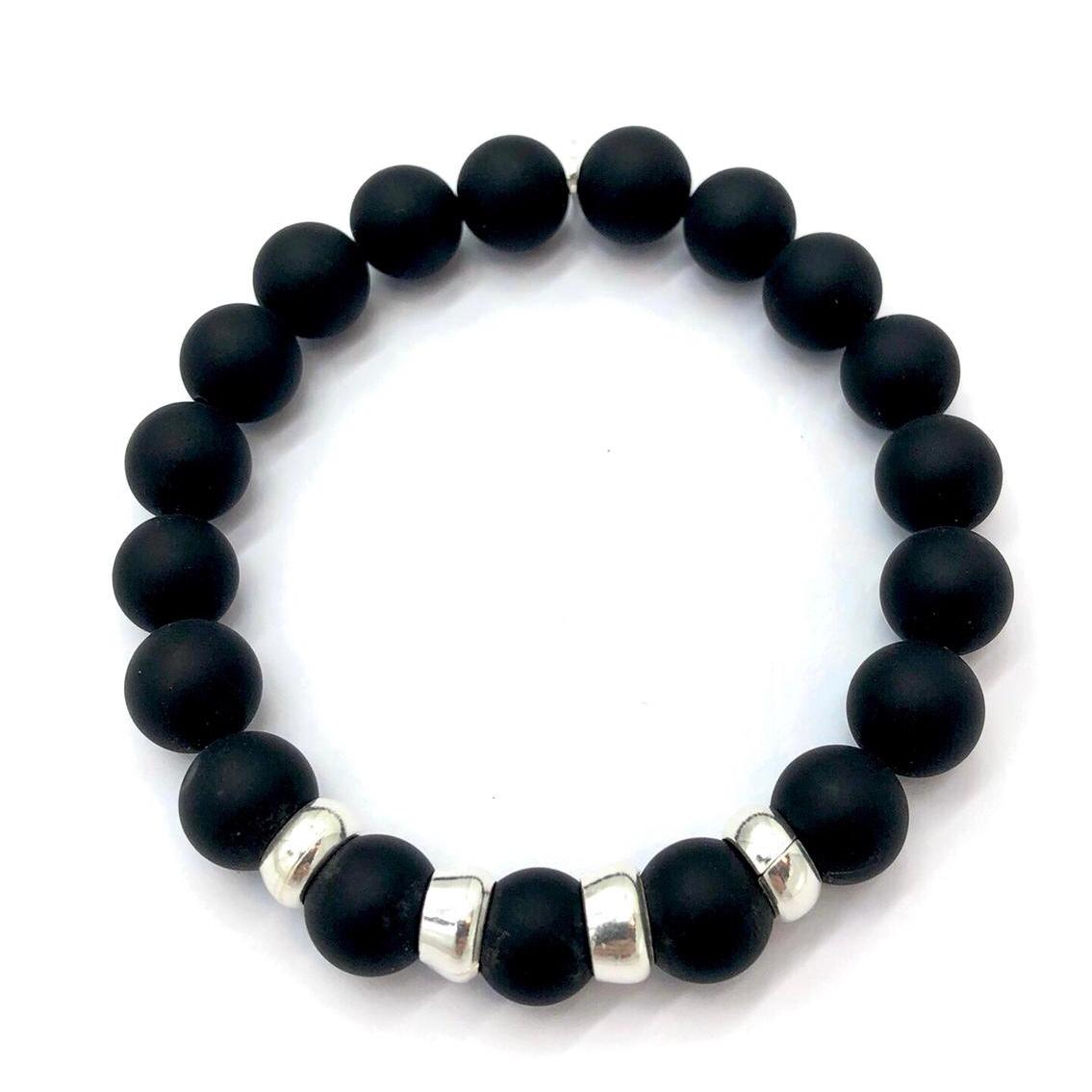 Pulsera Francisco - Onix y Plata