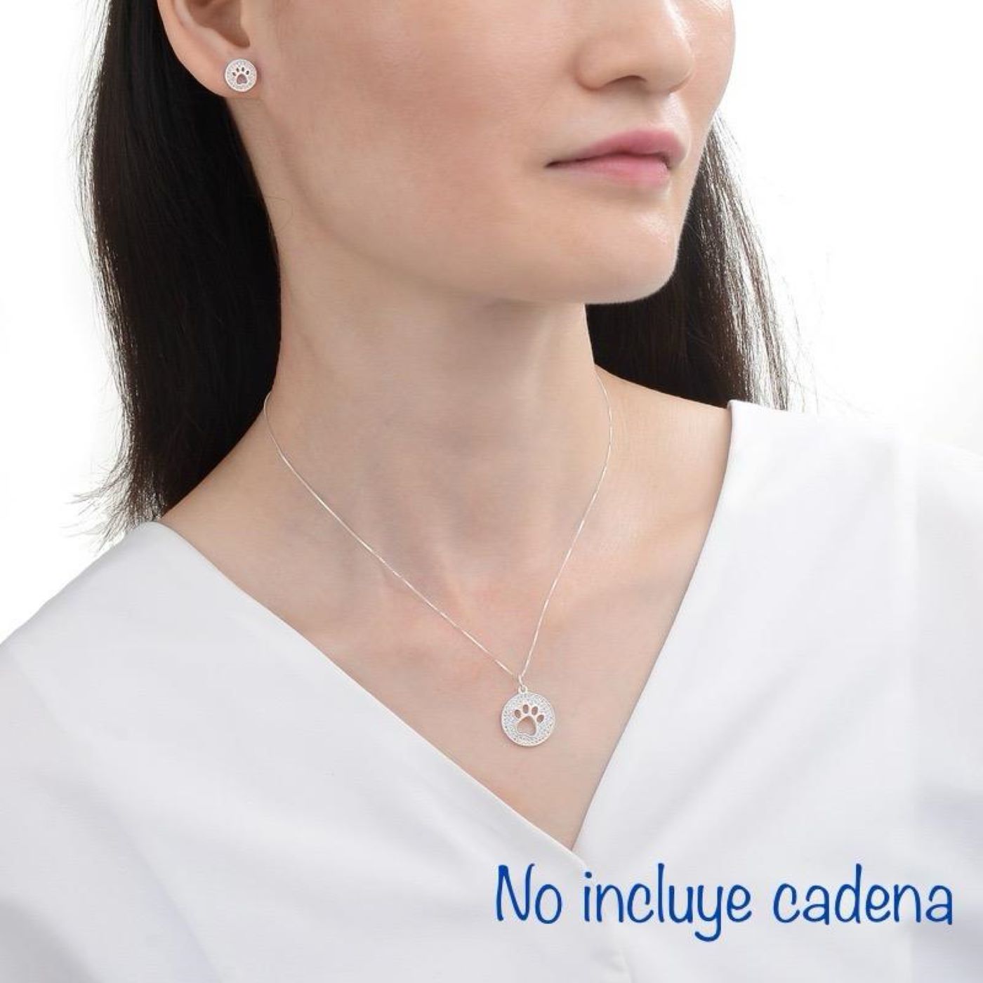 Juego Huella Perro Brillos - Plata