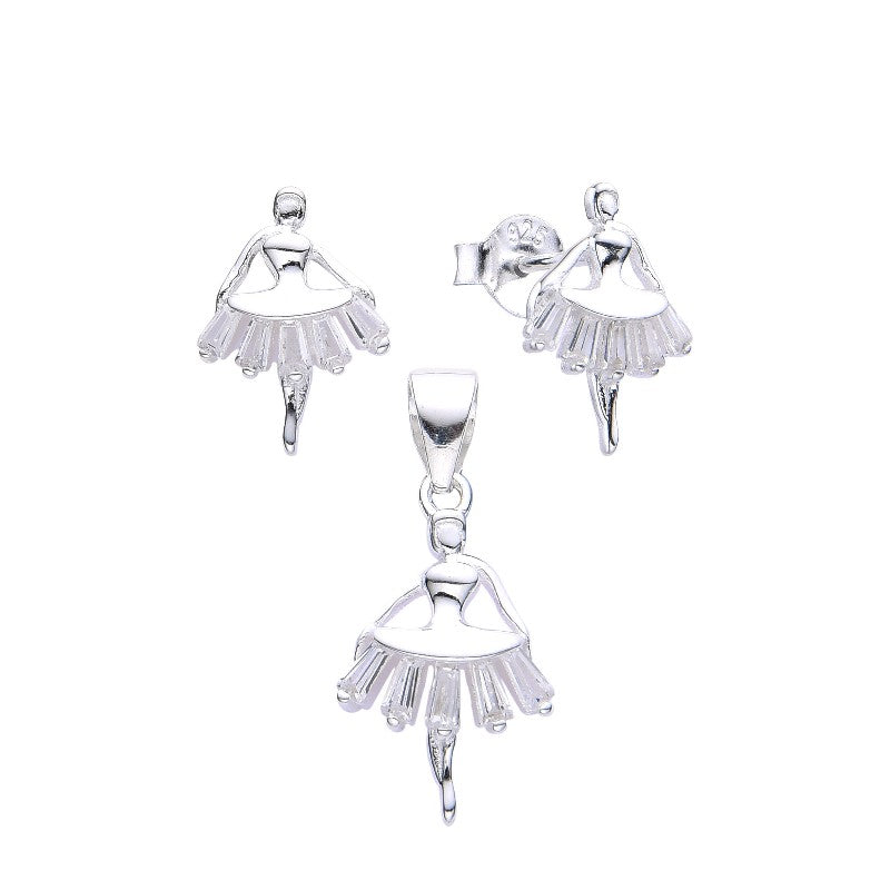 Juego Bailarina Brillos - Plata