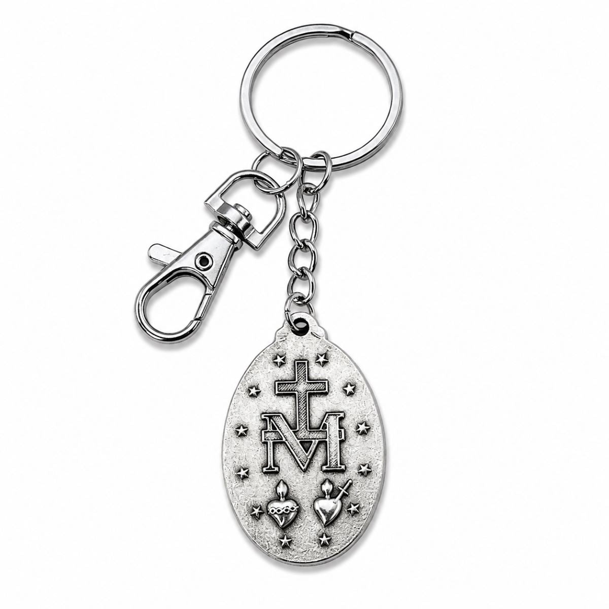 Llavero Virgen de la Medalla Milagrosa - Plateado
