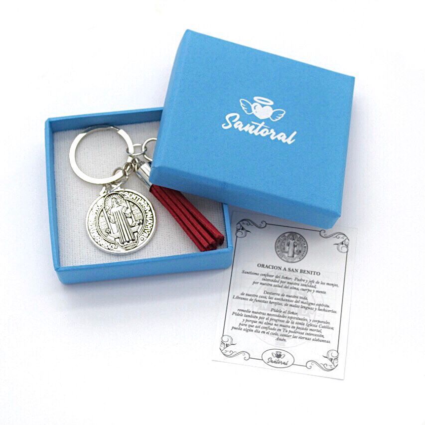 Llavero Medalla San Benito - Rojo