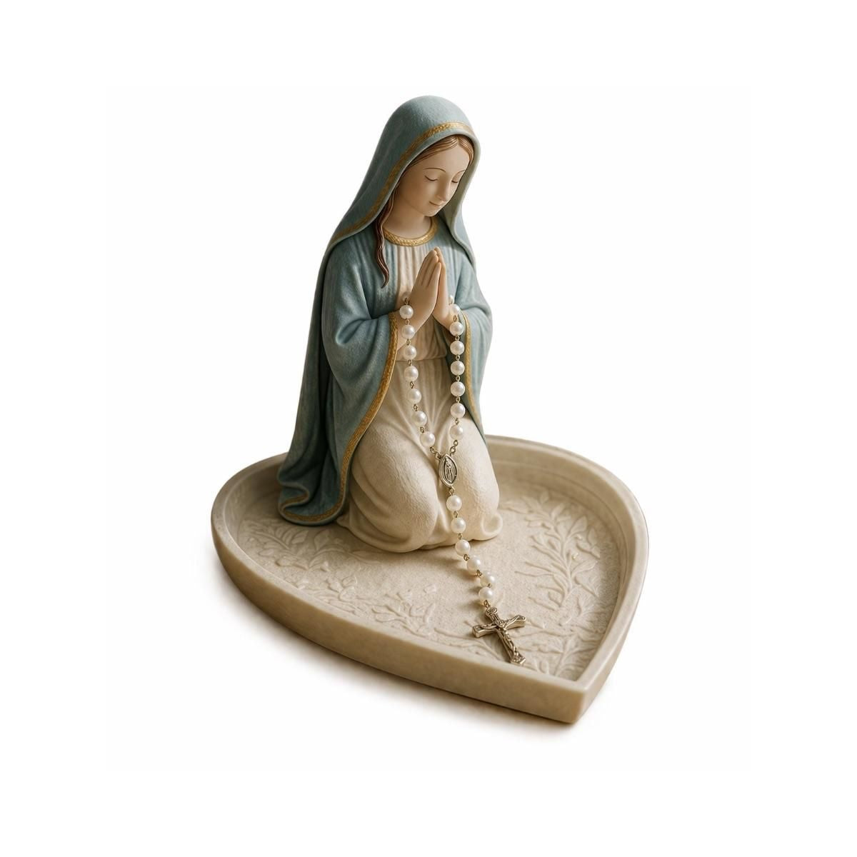 Portarosario Virgen María - Resina