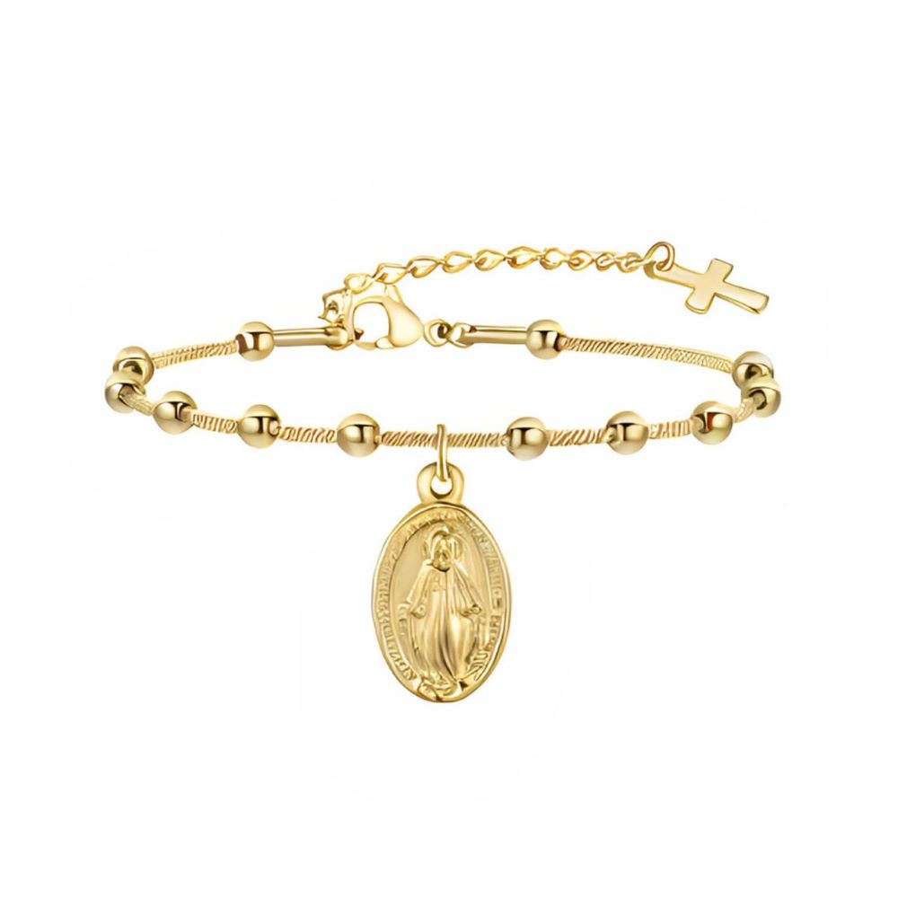 Pulsera Denario Medalla Milagrosa - Acero