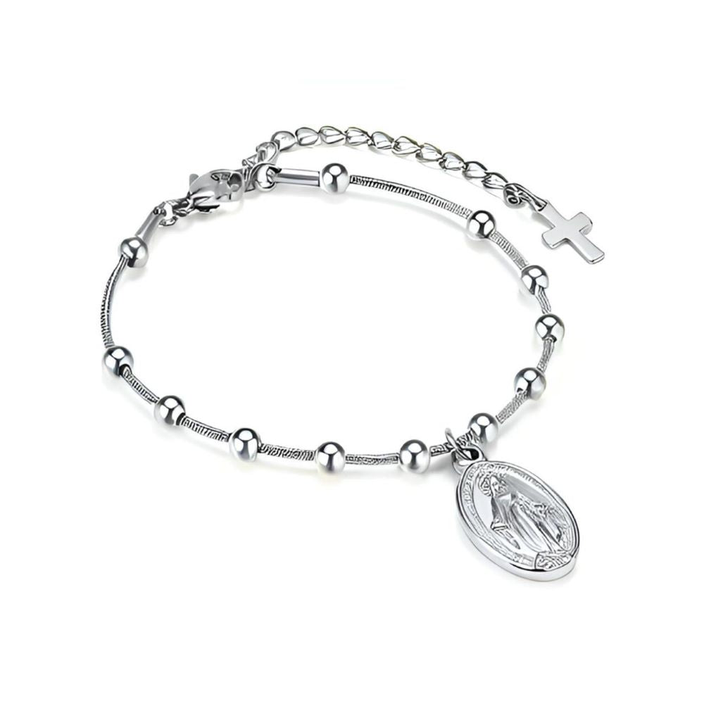 Pulsera Denario Medalla Milagrosa - Acero