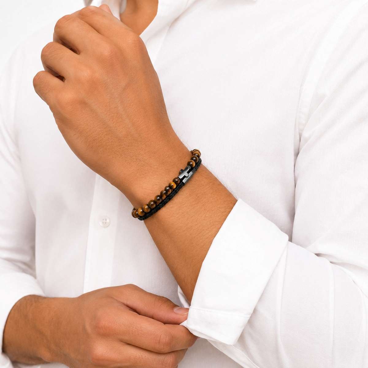 Pulsera Isaías - Piedra y Biocuero