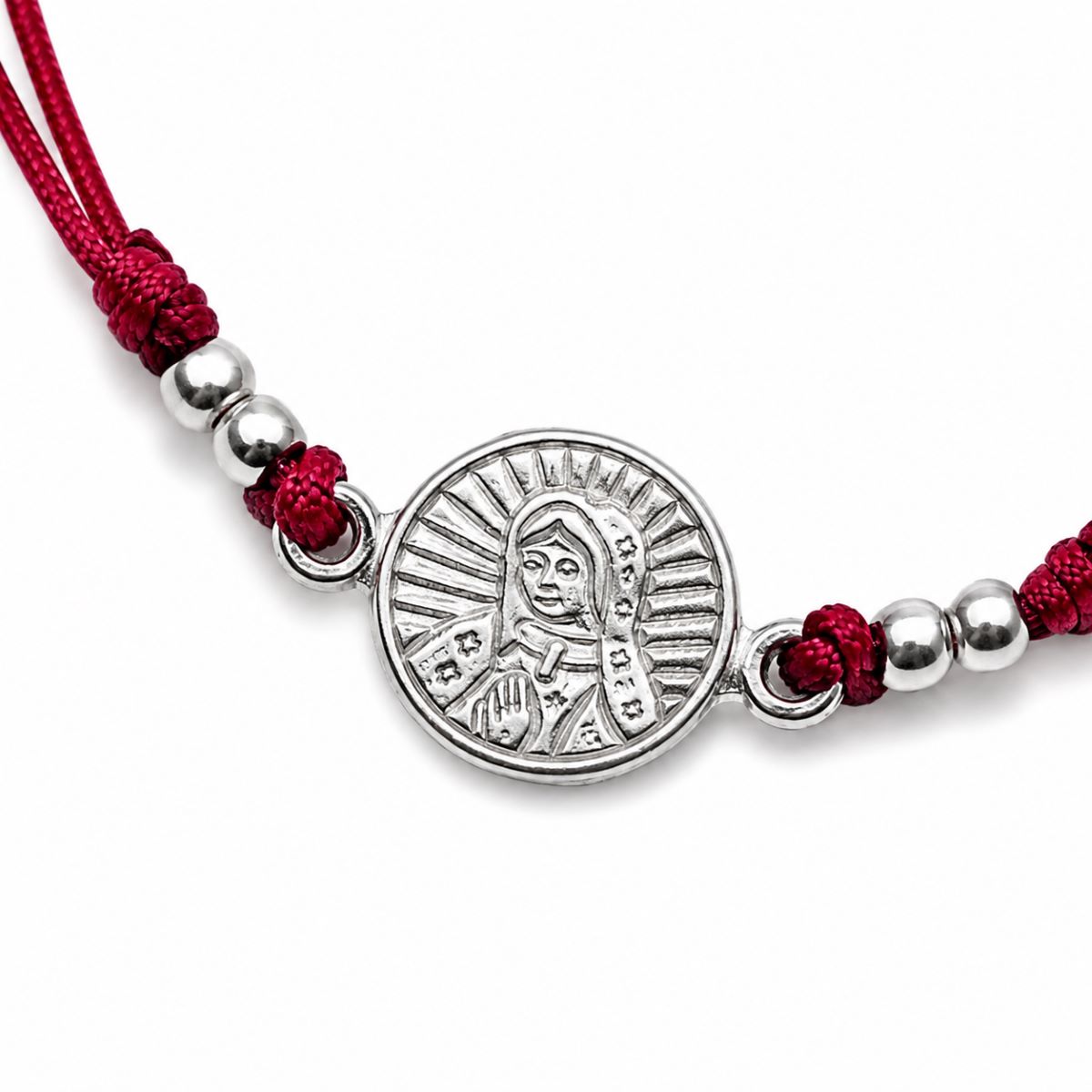 Pulsera Rostro de Guadalupe - Hilo y Plata
