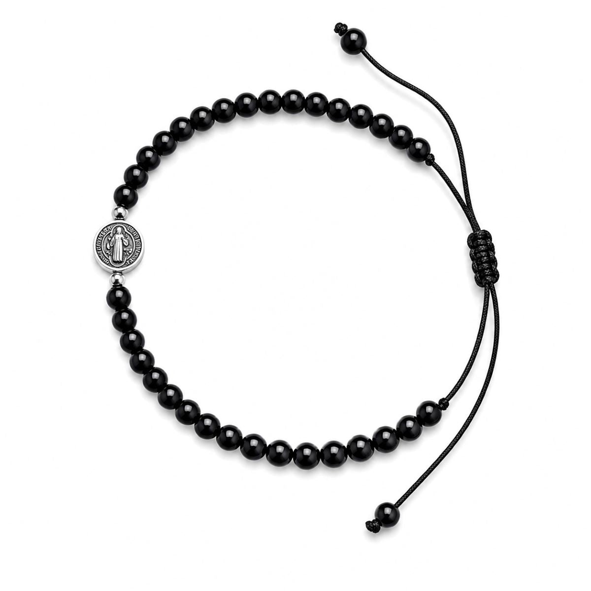 Pulsera San Benito Piedra - Hilo y Metal