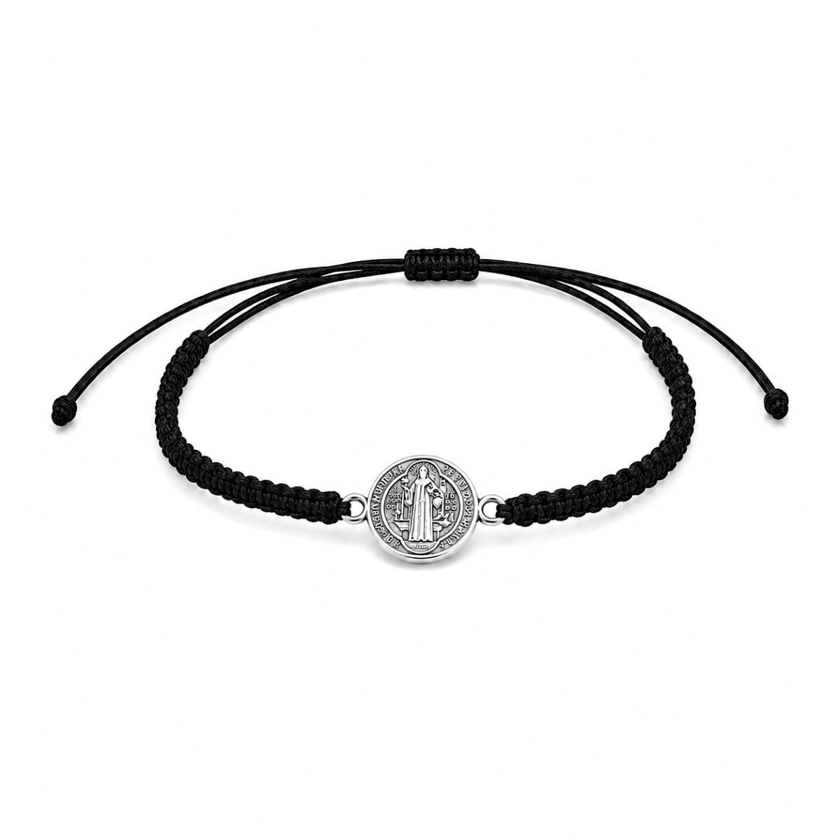 Pulsera Medalla San Benito - Hilo y Plata