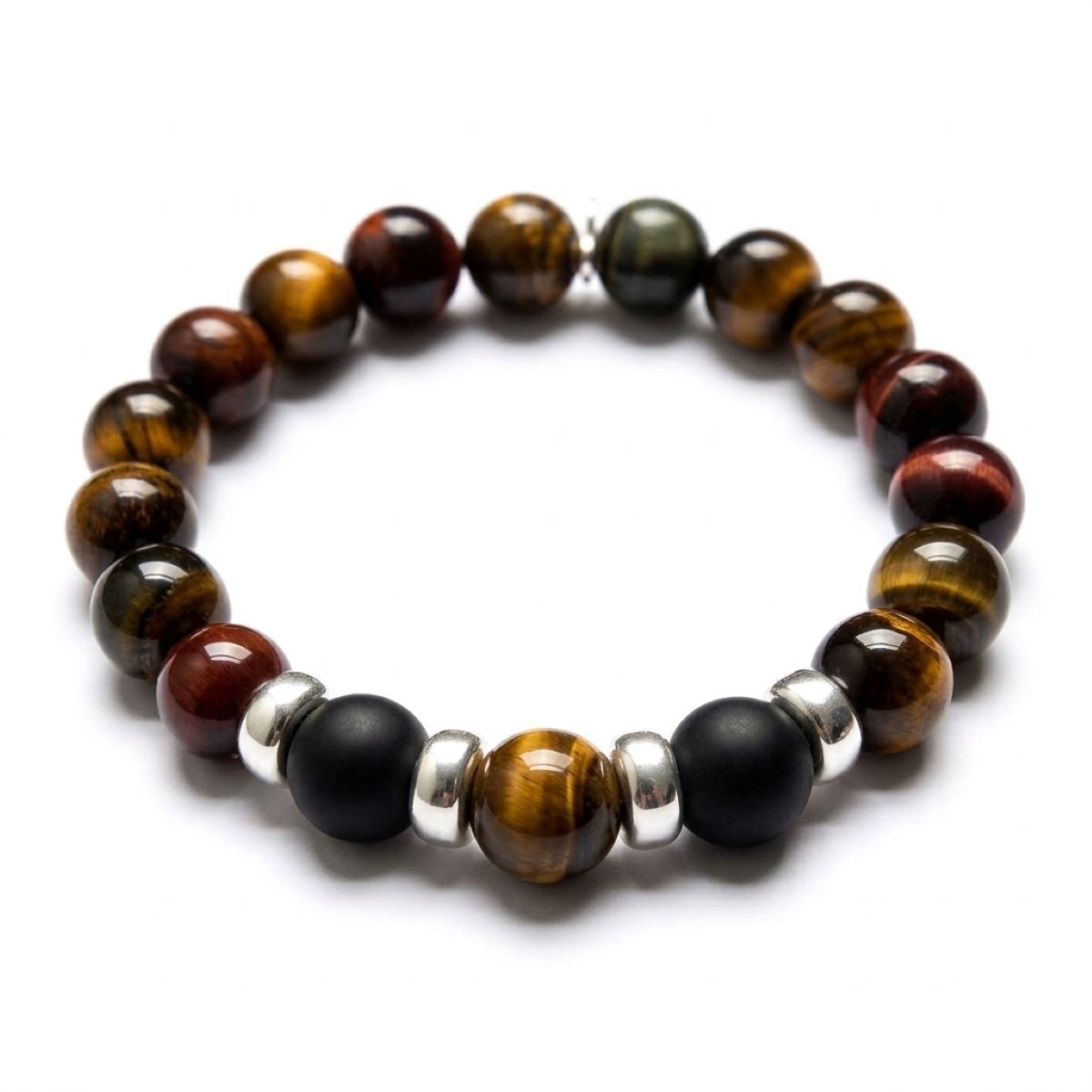 Pulsera Santiago - Ojo de Tigre y Plata