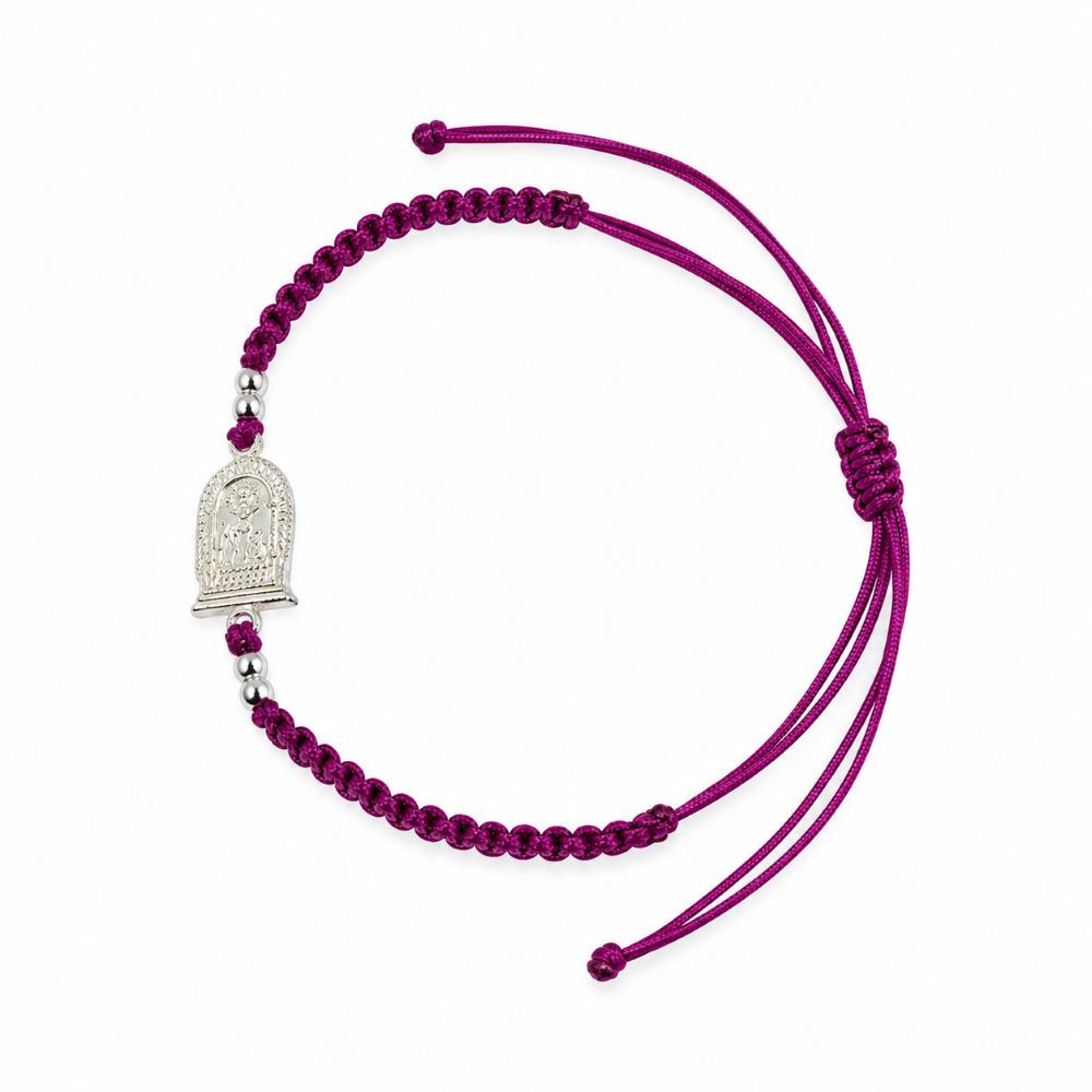 Pulsera Señor de los Milagros - Hilo y Plata