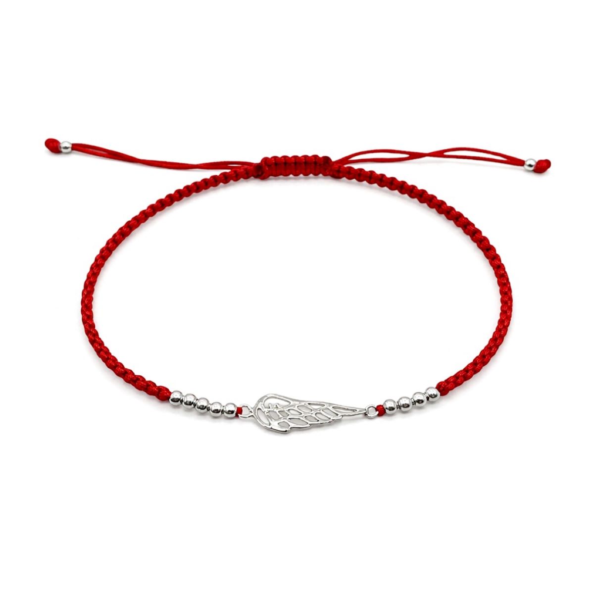 Pulsera Ala Angel - Hilo Rojo y Plata