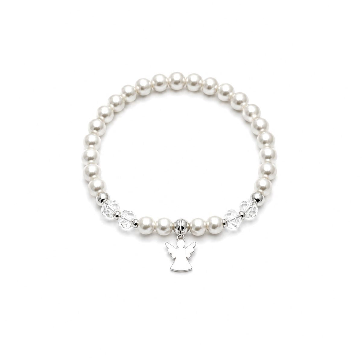 Pulsera Angel Perlas Niña  - Plata