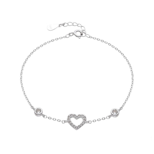 Pulsera Corazón Punto de Luz - Plata
