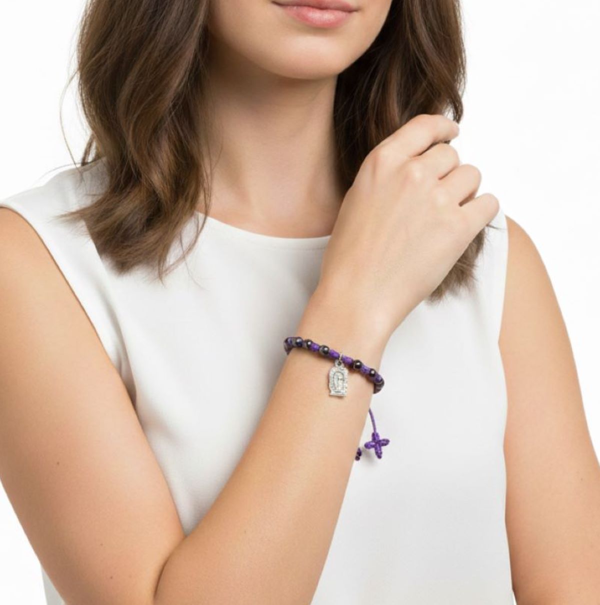 Pulsera Denario Señor de los Milagros  Nudos - Morado