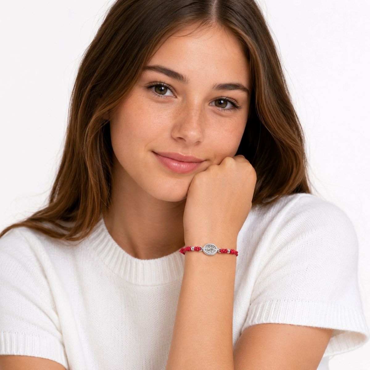 Pulsera Virgen de Guadalupe Chica - Hilo y Plata