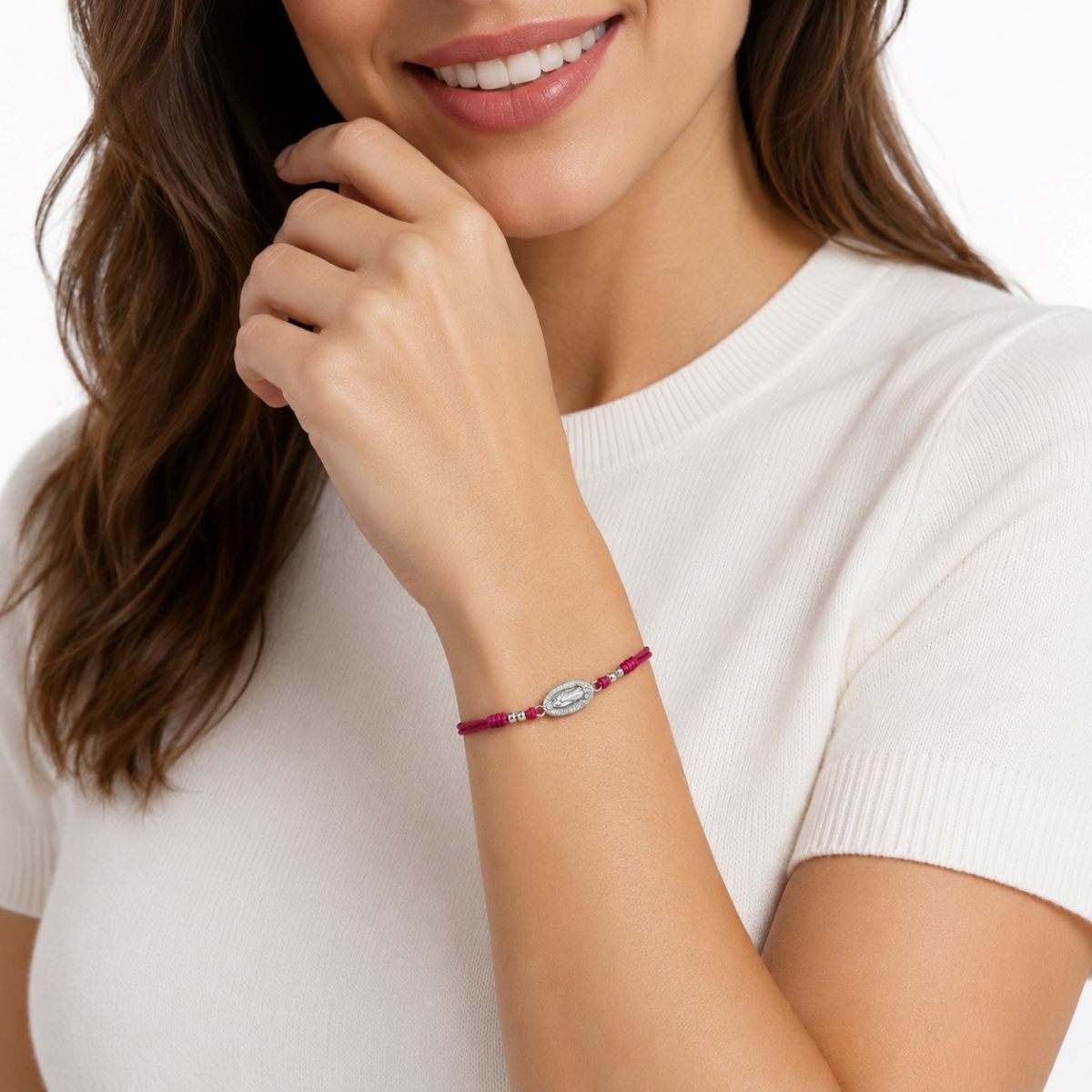 Pulsera Virgen de Guadalupe - Hilo y Plata