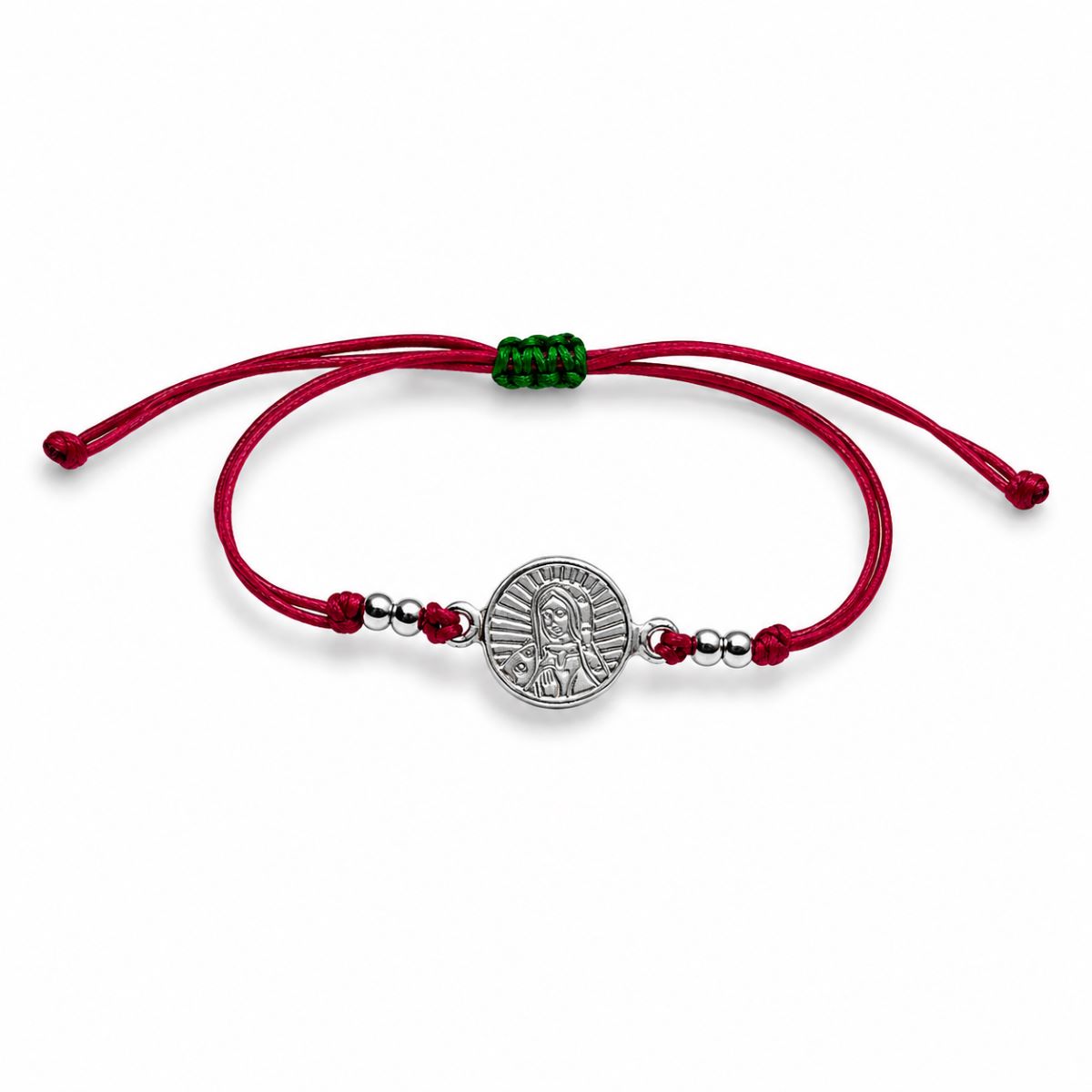 Pulsera Rostro de Guadalupe - Hilo y Plata