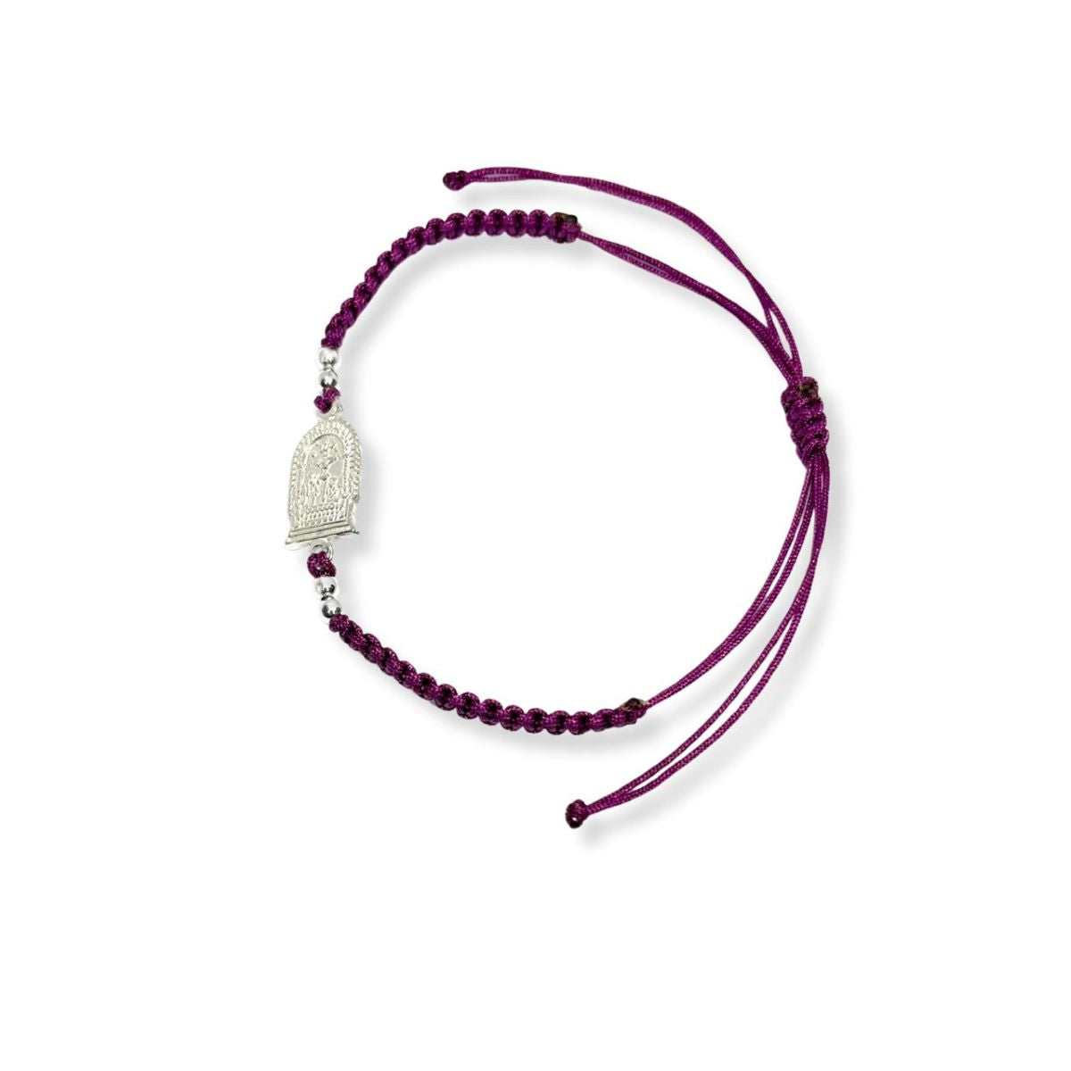 Pulsera Señor de los Milagros - Hilo y Plata