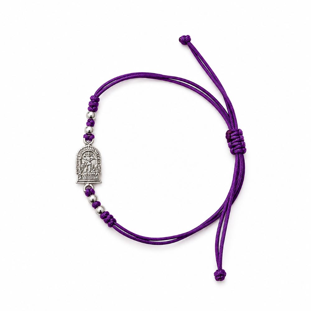 Pulsera Señor de los Milagros - Hilo y Plata