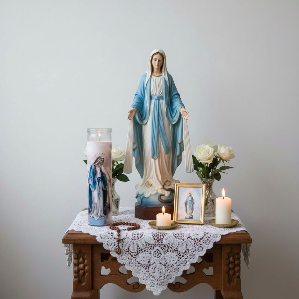 Vela Virgen de la Medalla Milagrosa - Vidrio